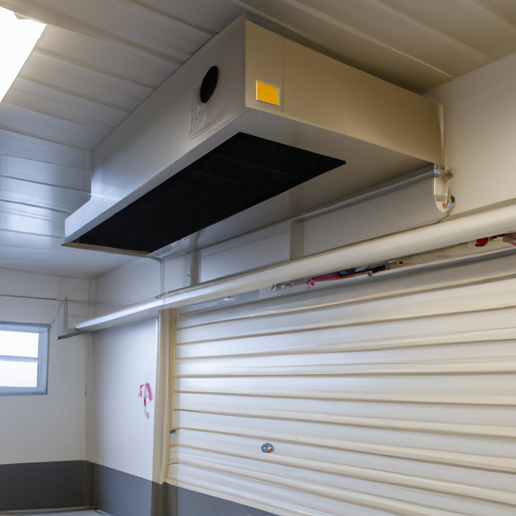 Interior of a clean Tewksbury garage with visible ventilation vents and circulating airflow system