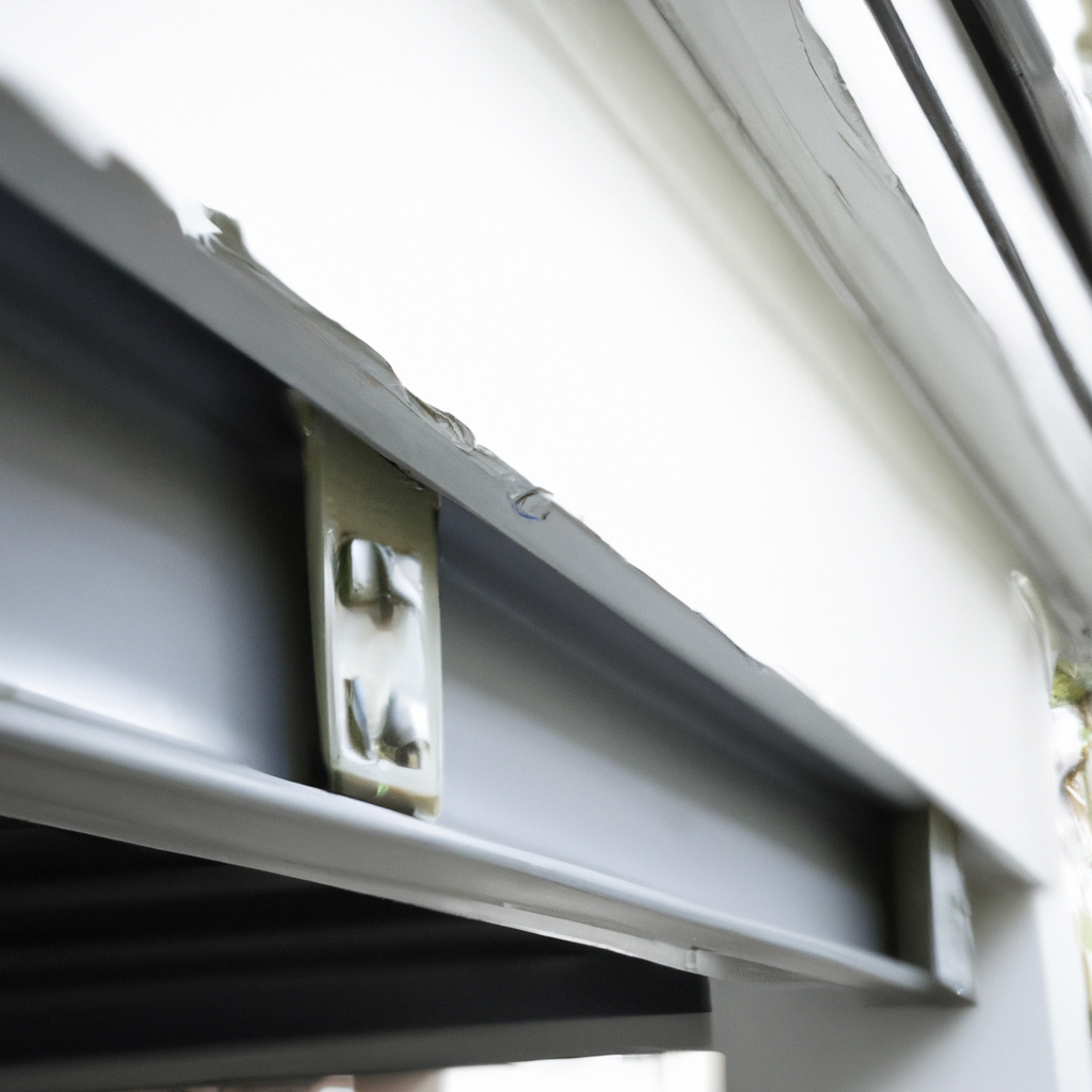 Close-up of a well-maintained residential garage door track and hinges in a Clyde Hill neighborhood